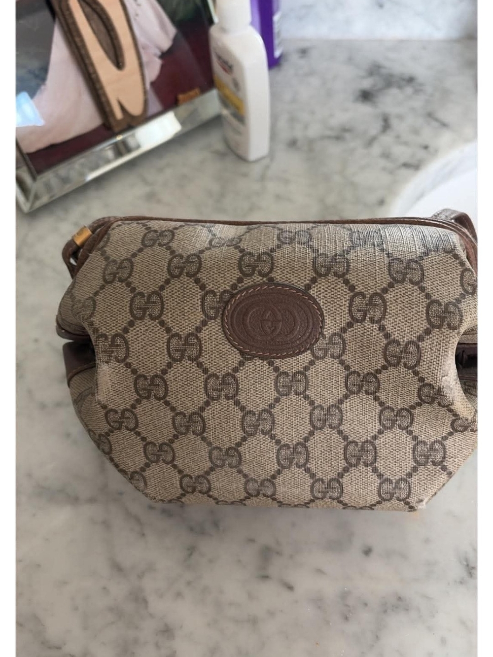 Gucci Beige & Brown GG Mini Crossbody Bag